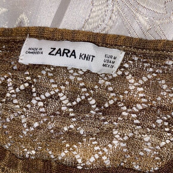 DAILY 3/25$NWOT ZARA KNIT LACE SLEEVELESS ARTH COLORS IN ACTUAL HAND KNIT - Picture 3 of 8